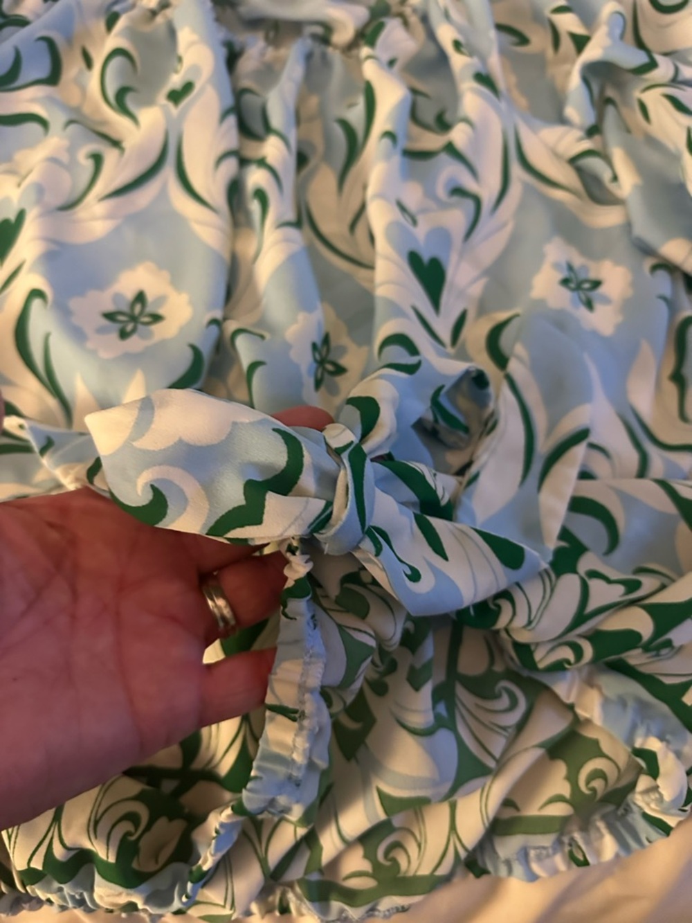 CeCe Light Blue & Green Floral Off-Shoulder Tunic - Picture 5 of 5
